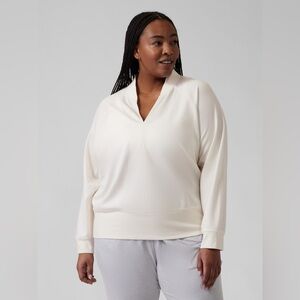 Athleta Eastbound sweatshirt ivory‎ white size 3X